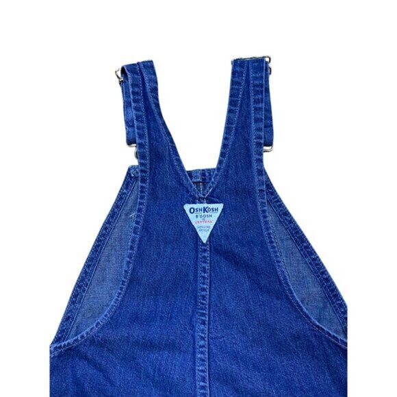 Vintage Kids OshKosh BGosh Vest Bak Blue Denim Toddler Overalls 8/10‎ - Picture 9 of 9